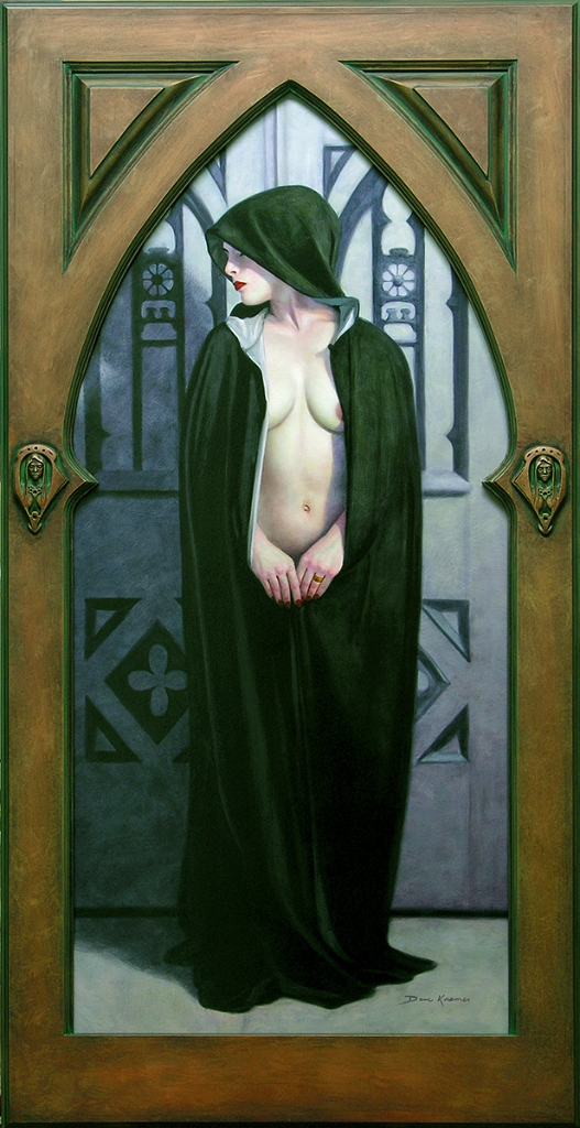 Gothic<br>21x44 inch<br>oil on wood<br>Artist Made Frame<br>$10,000