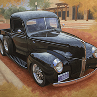 painting of an old Ford truck